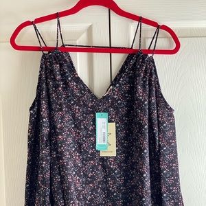 Crescent Cold Shoulder Floral Blouse